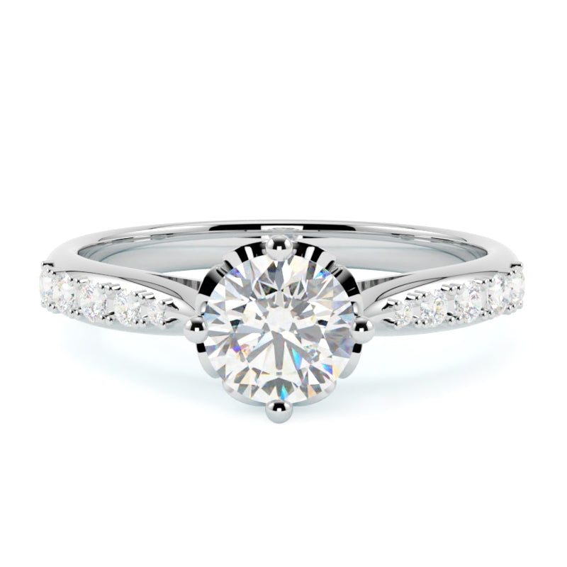 Pierścionek zaręczynowy Mila z diamentem w białym złocie 585 – projektuj w konfiguratorze GOLDPORT